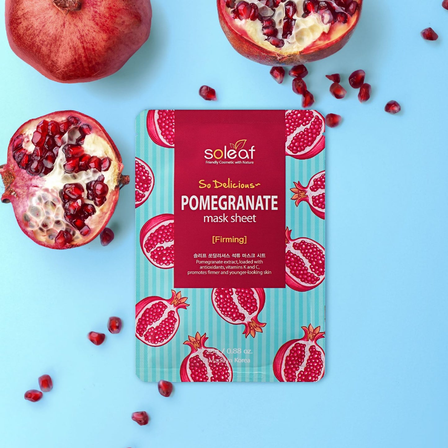 Soleaf Pomegranate Anti-Aging mask sheets x 12 pieces